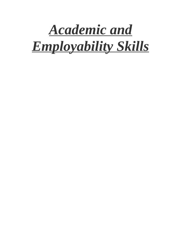 academic and employability skills assignment