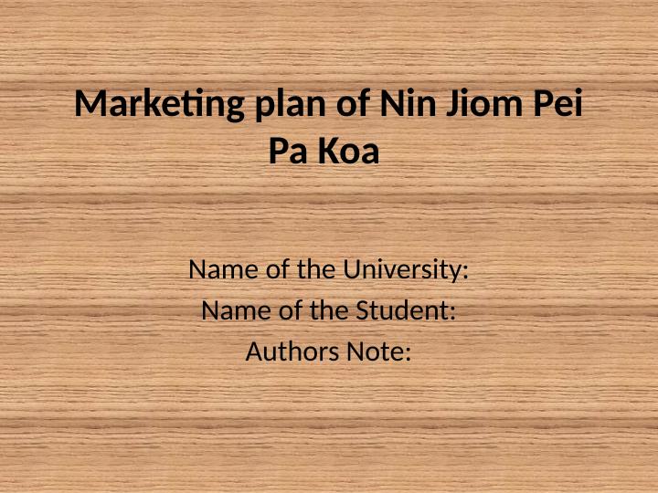 Marketing Plan of Nin Jiom Pei Pa Koa_1