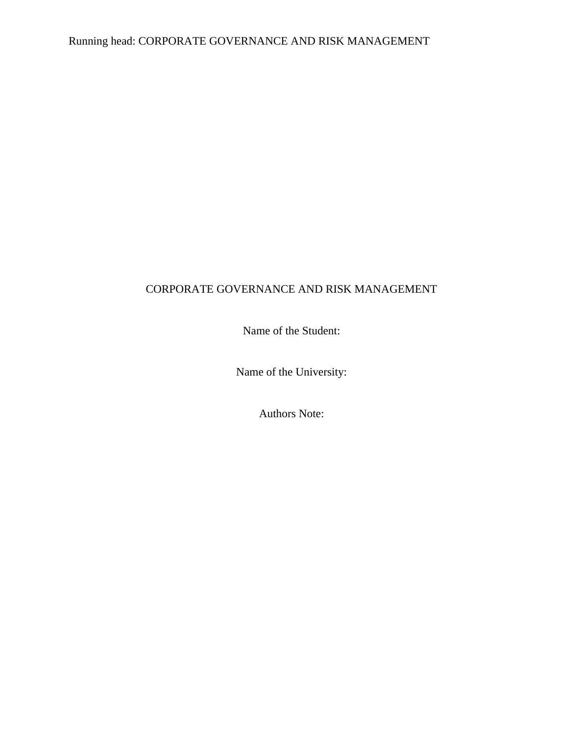 Corporate Governance and Risk Management_1
