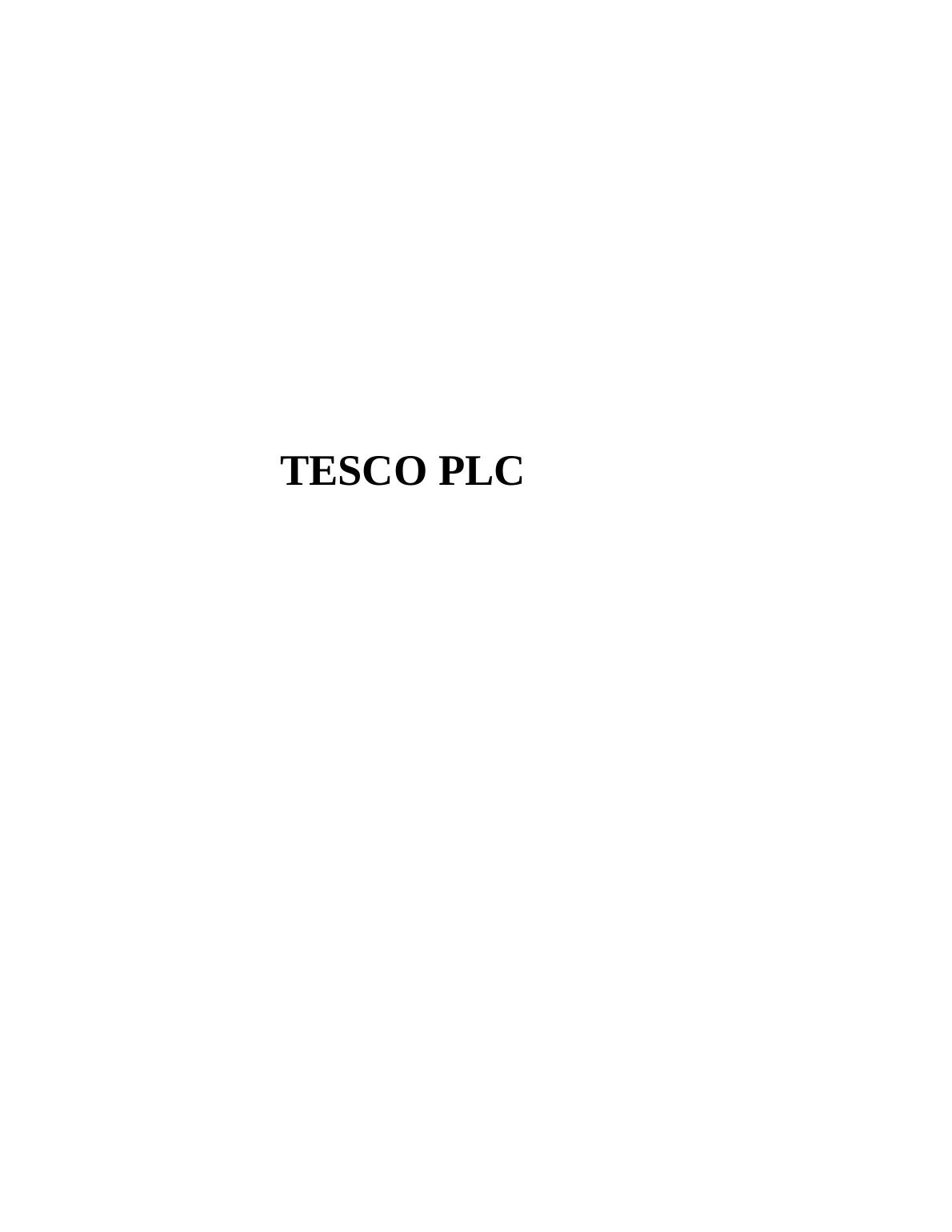 Corporate Governance of Tesco Plc Assignment