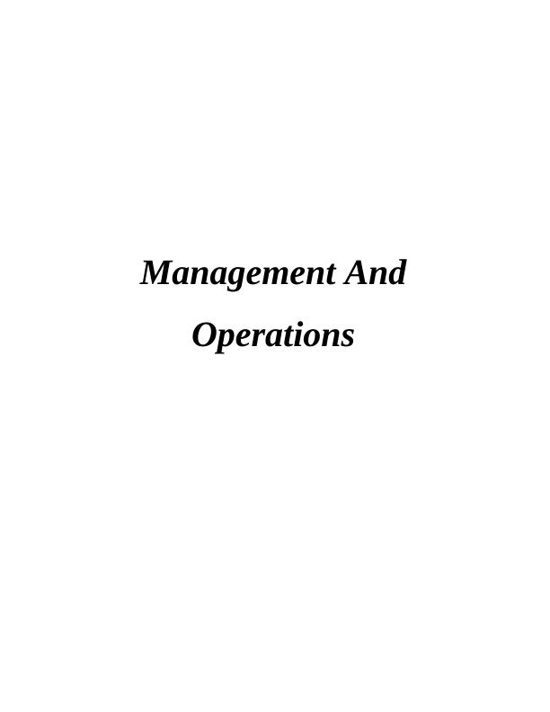 Characteristics of Management And Operations - Doc_1