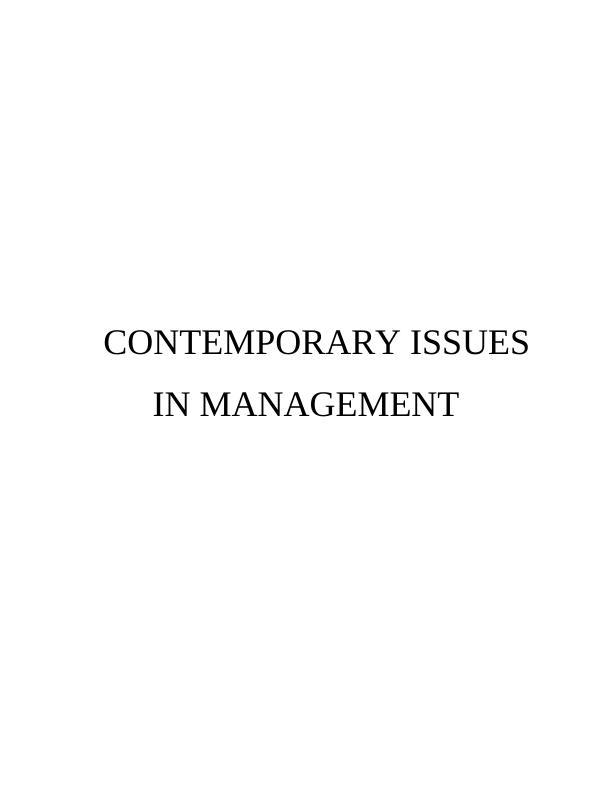 (doc) Contemporary Issues in Management Assignment_1