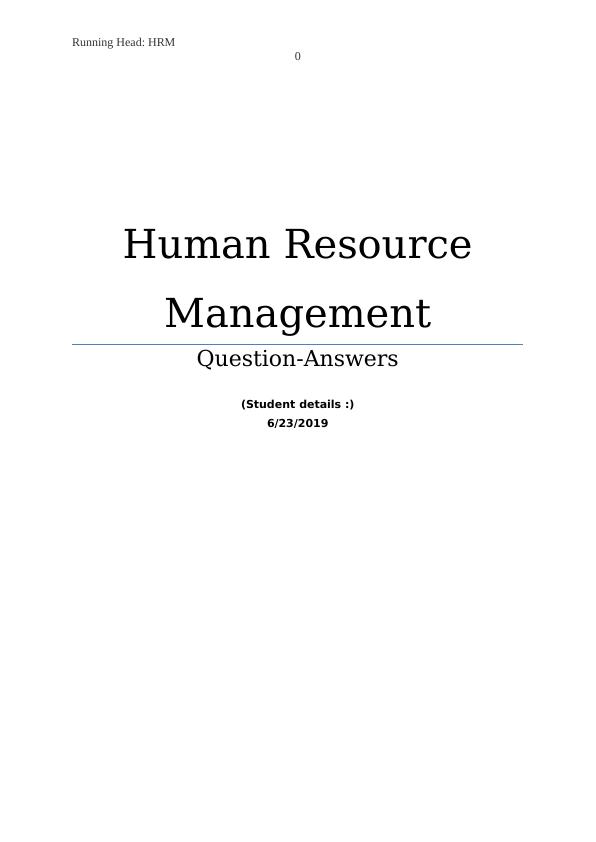 Human Resource Management Questions Answers 2022_1