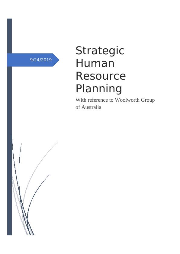 Strategic Human Resource Planning Australia Assignment 2022_1