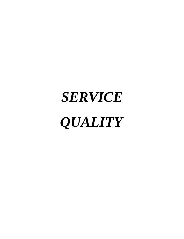 Service quality management | Assignment_1