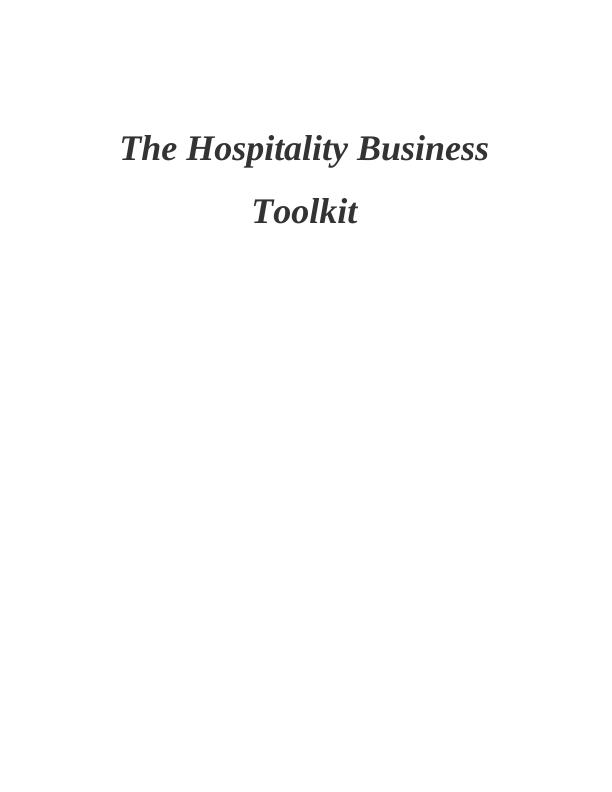 The Hospitality Business Toolkit - Assignment_1