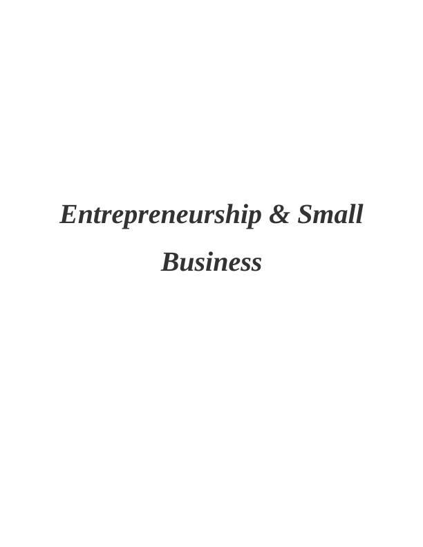 Entrepreneurship & Small Business_1