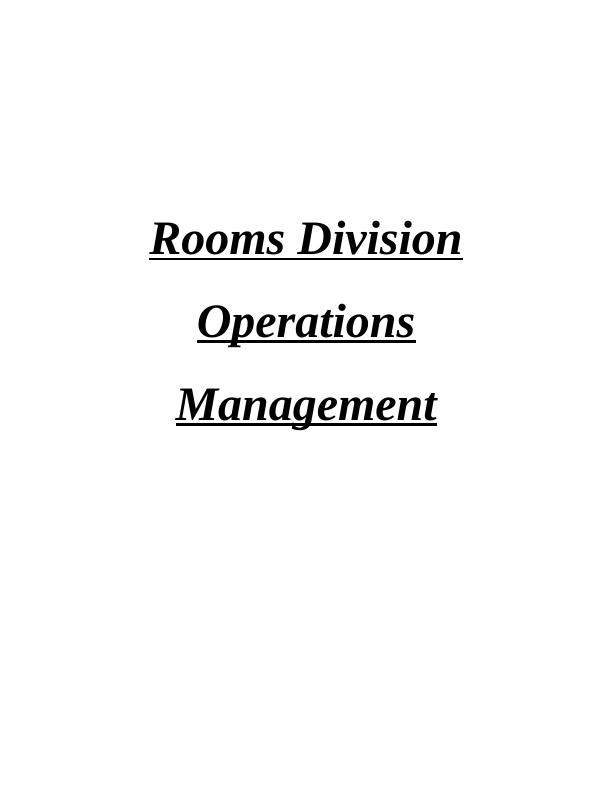 Understanding Key Sub Departments of Room Division Operations Management_1