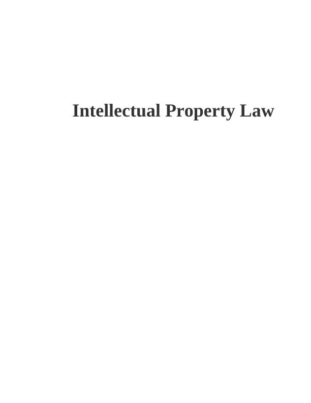 Intellectual Property Law - Assignment_1