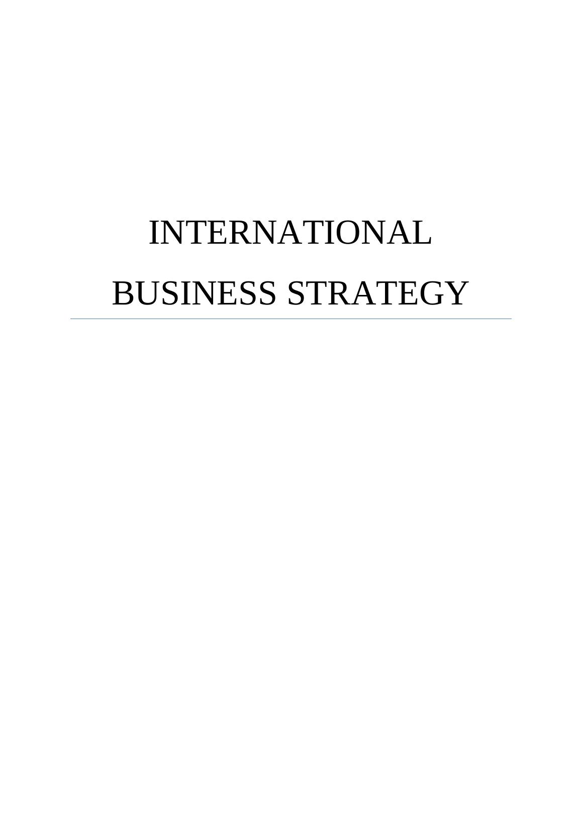 International Business Strategy_1