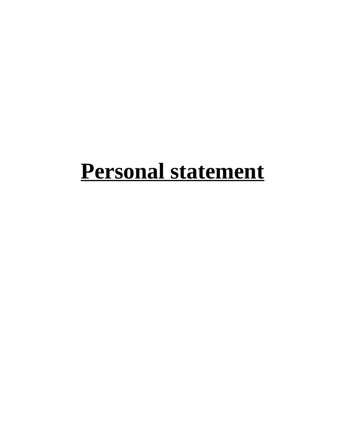 business and tourism personal statement