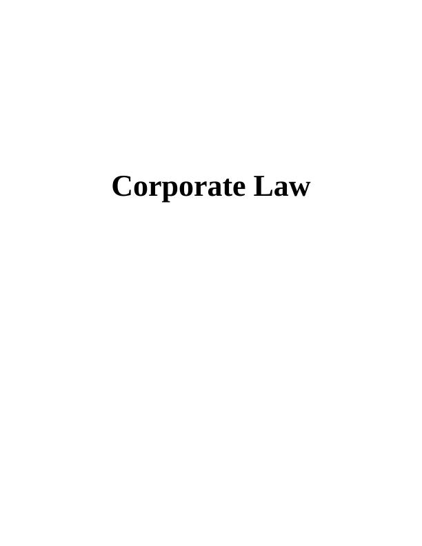 Corporate Governance Law - Assignment_1