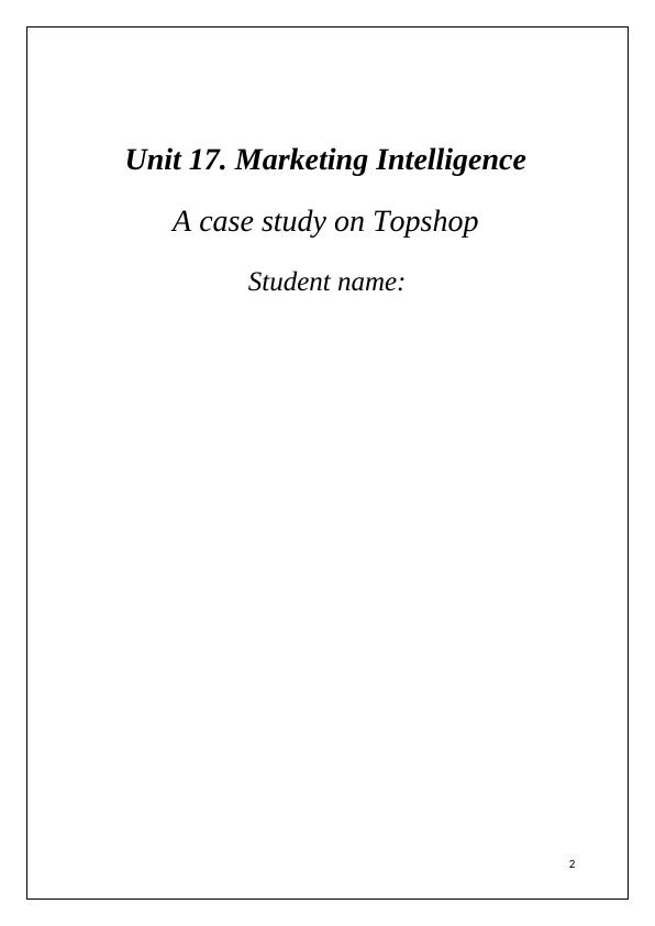 Unit 17 Marketing Intelligence : Case Study on Topshop_2