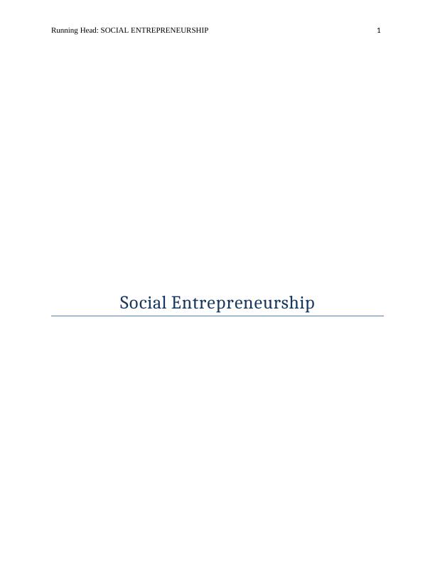 assignment on social entrepreneurship