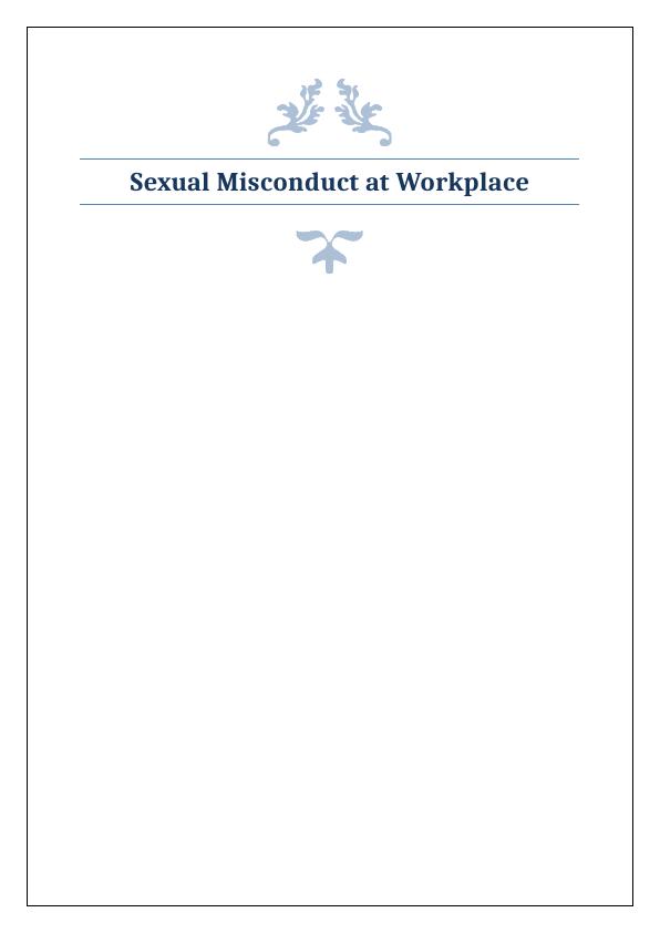 Sexual Misconduct at Workplace  Assignment PDF_1