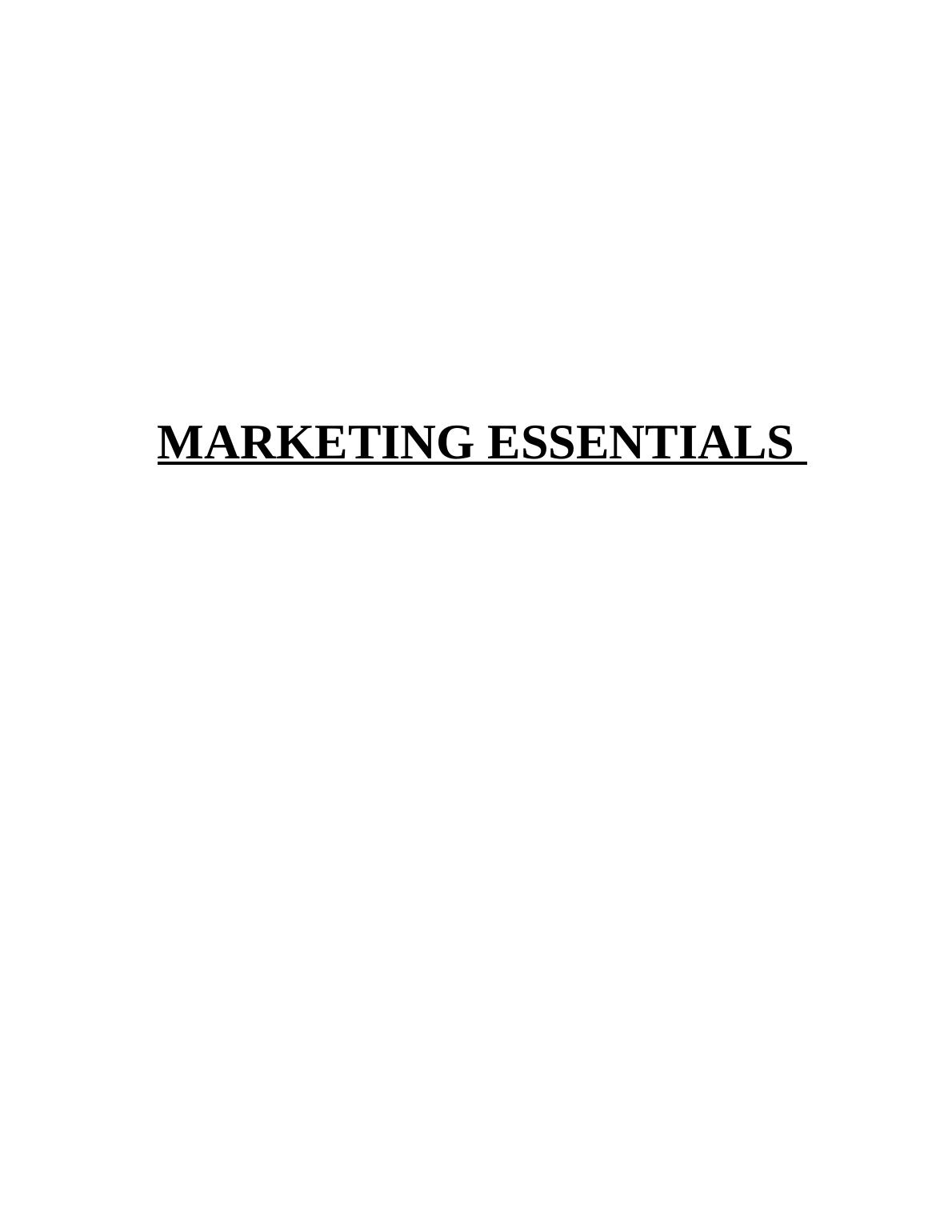 Assignment : Marketing Essentials Aldi_1