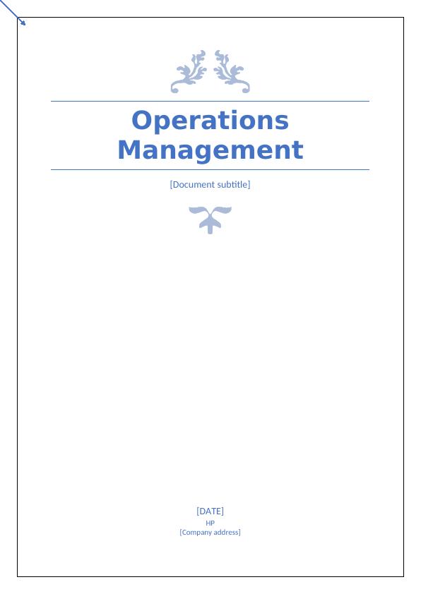 Report on Operations Management in an Organization_1