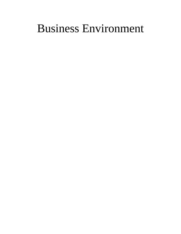 Business Environment Essay - Britvic PLC_1