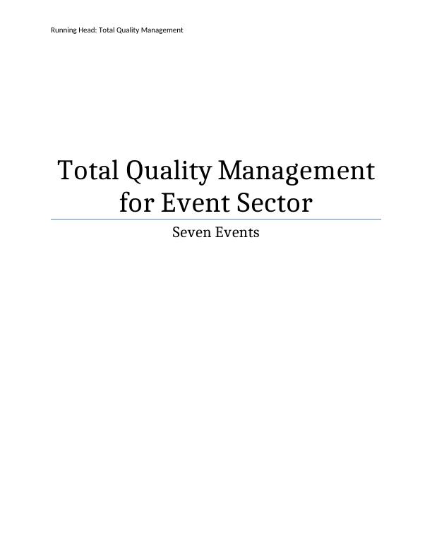 Report on Theory of Total Quality Management_1