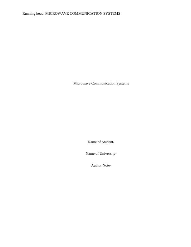 ELEC 30005 : Microwave communication systems_1