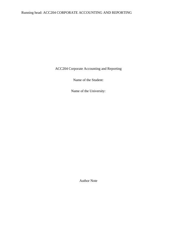 ACC204 Corporate Accounting And Reporting_1