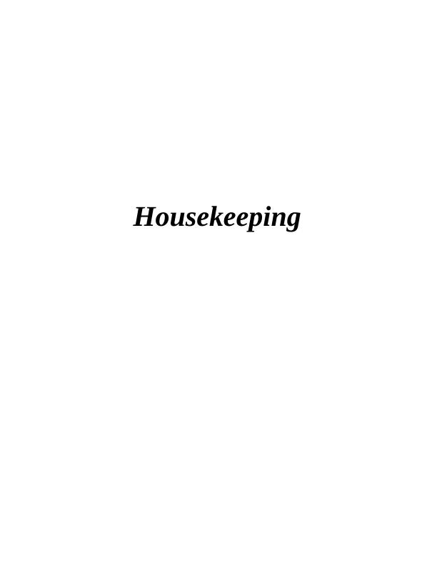 Risk Factors in Housekeeping : Report_1