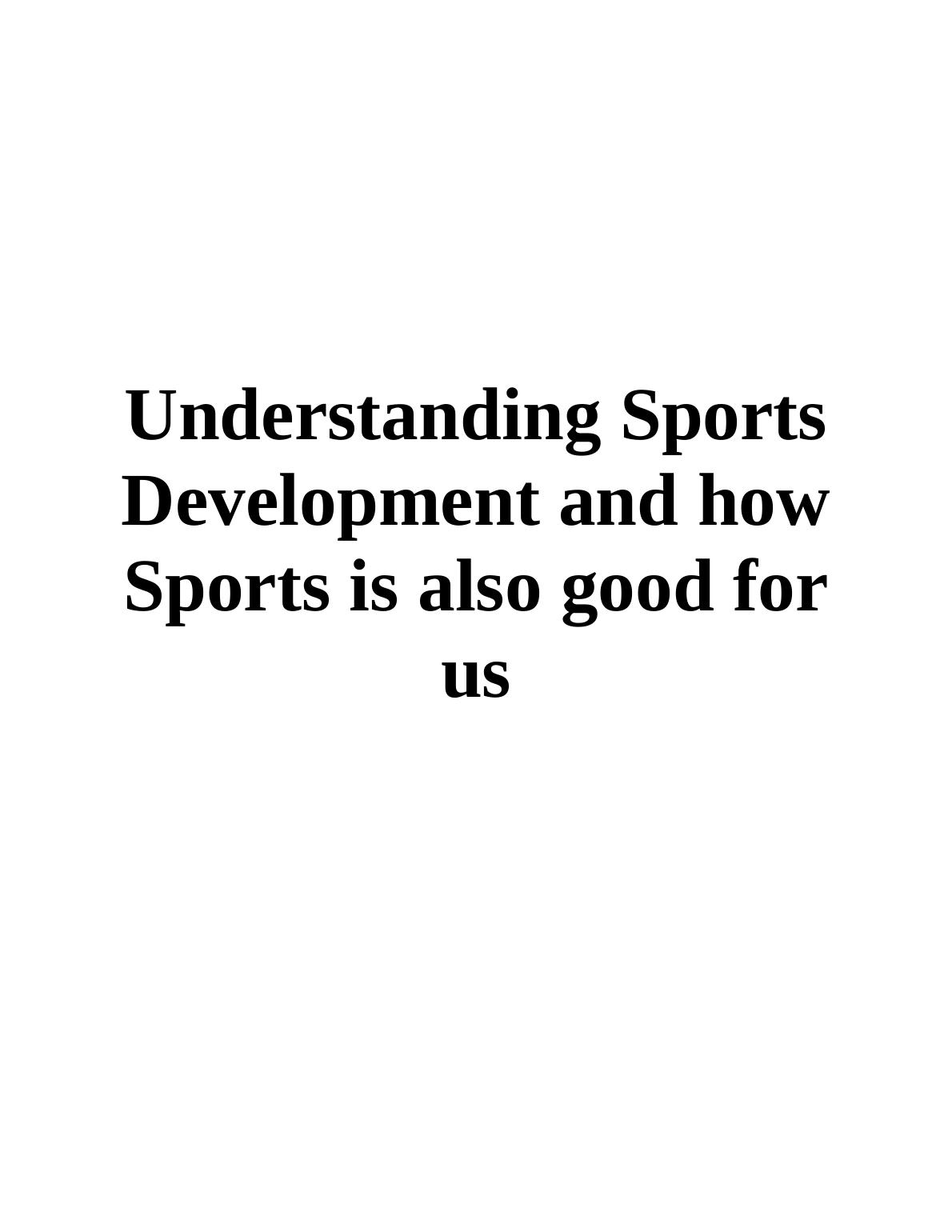 Understanding Sports Development and its Importance