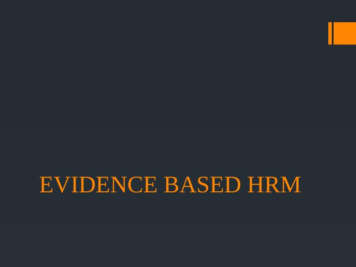 Evidence Based Human Resource Management_1