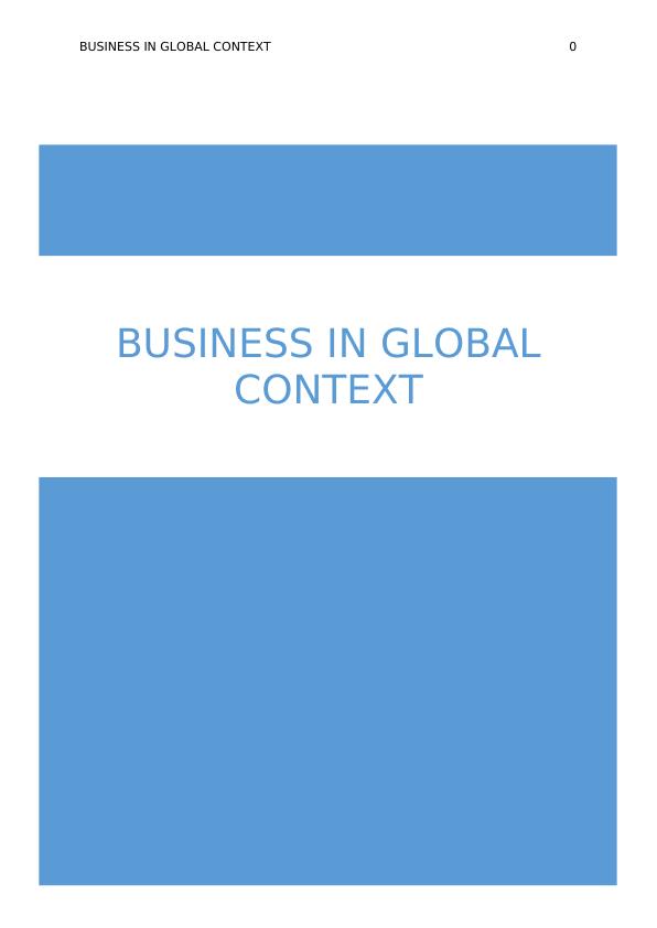 global business in context assignment