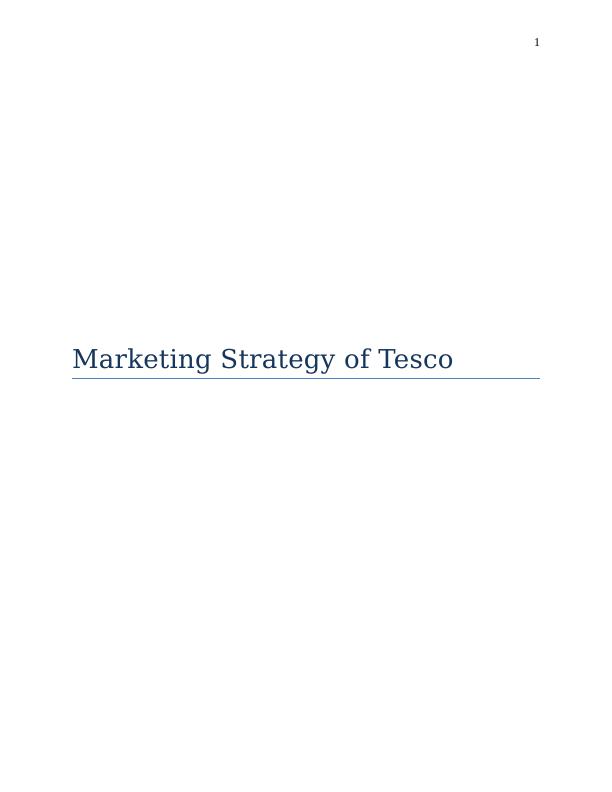 Marketing Strategy of Tesco_1