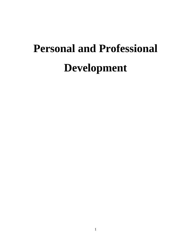 Personal & Professional Development : Report_1
