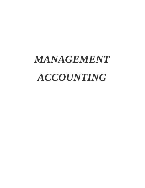 Management Accounting Assignment - GKL group limited_1