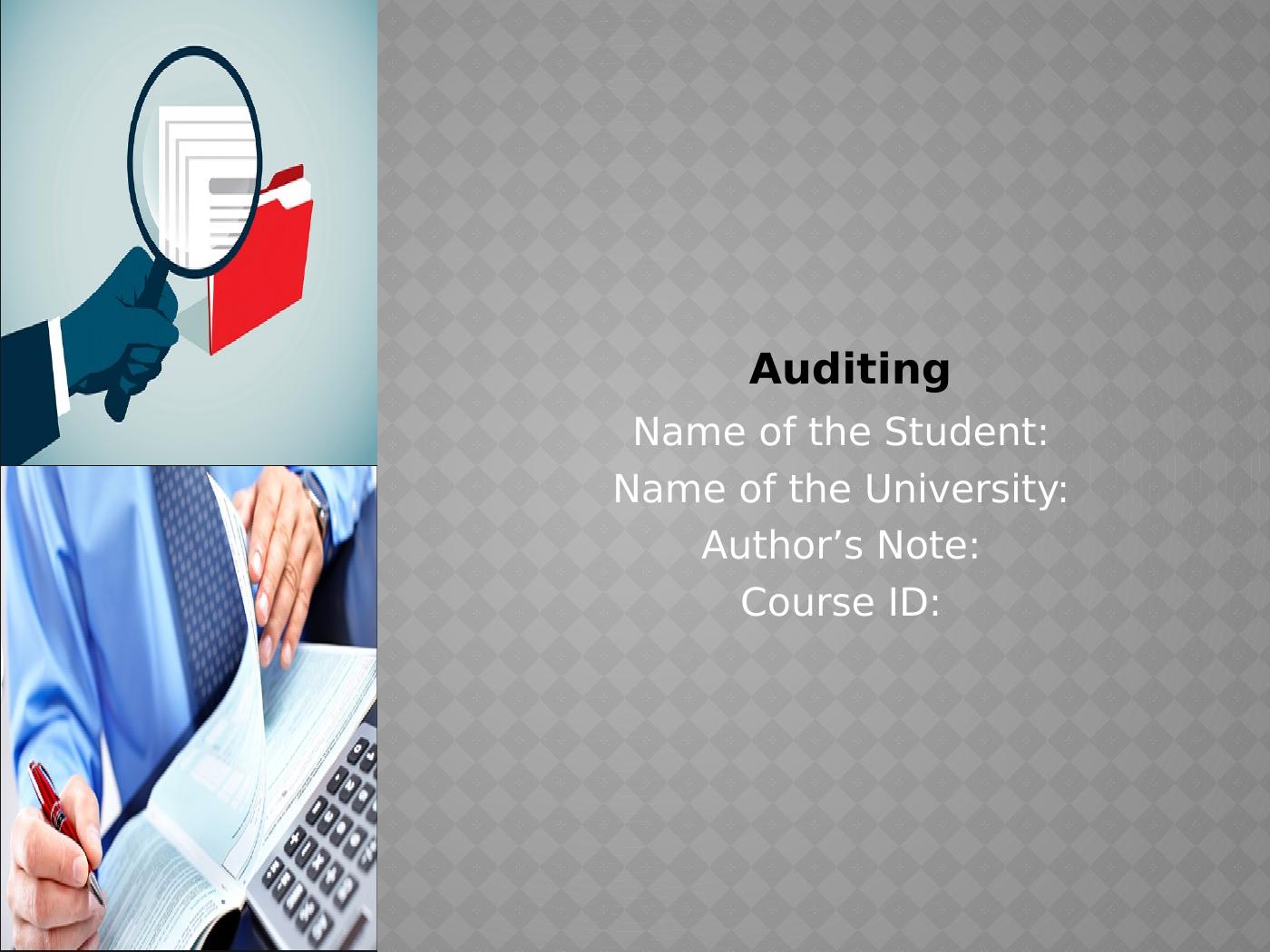 Auditing: Internal Controls and Test of Controls_1