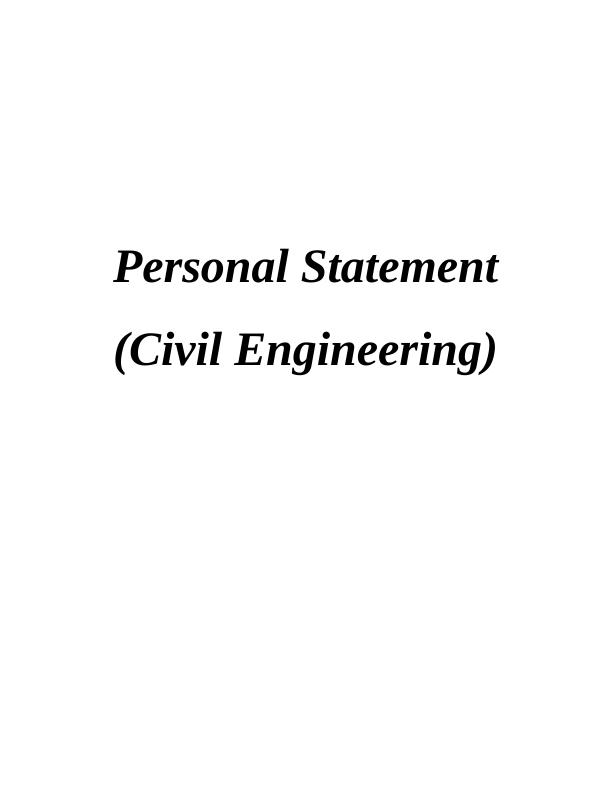 personal statement for civil engineering