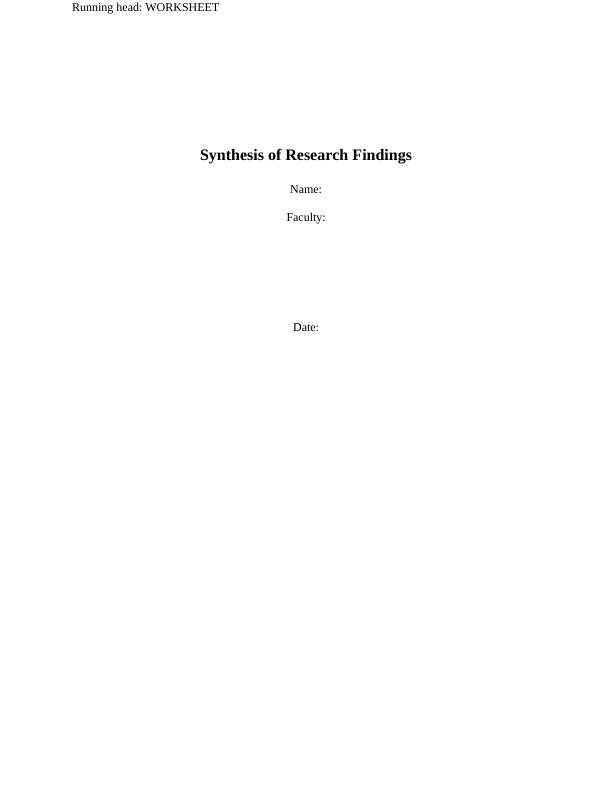 Synthesis of Research Findings | Report_1