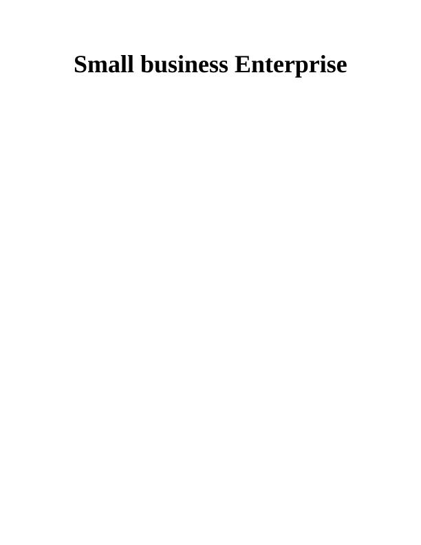 Process and Business Function of Small Business Enterprise : Report_1