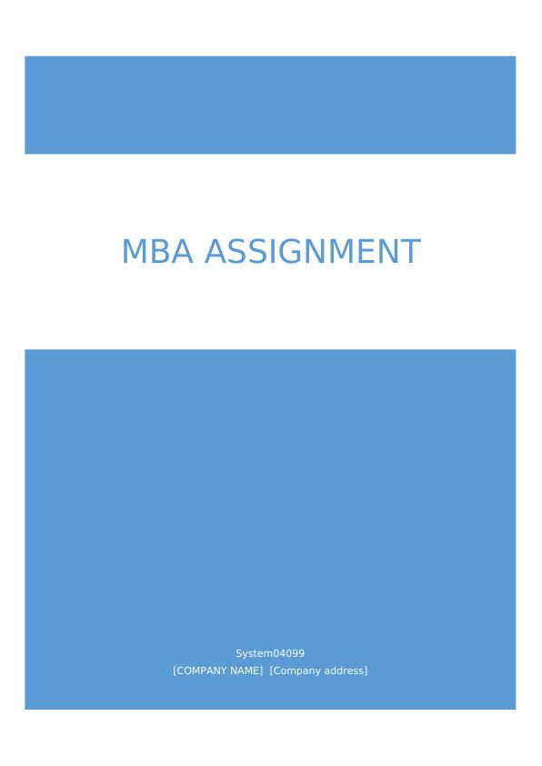 mba assignment pdf