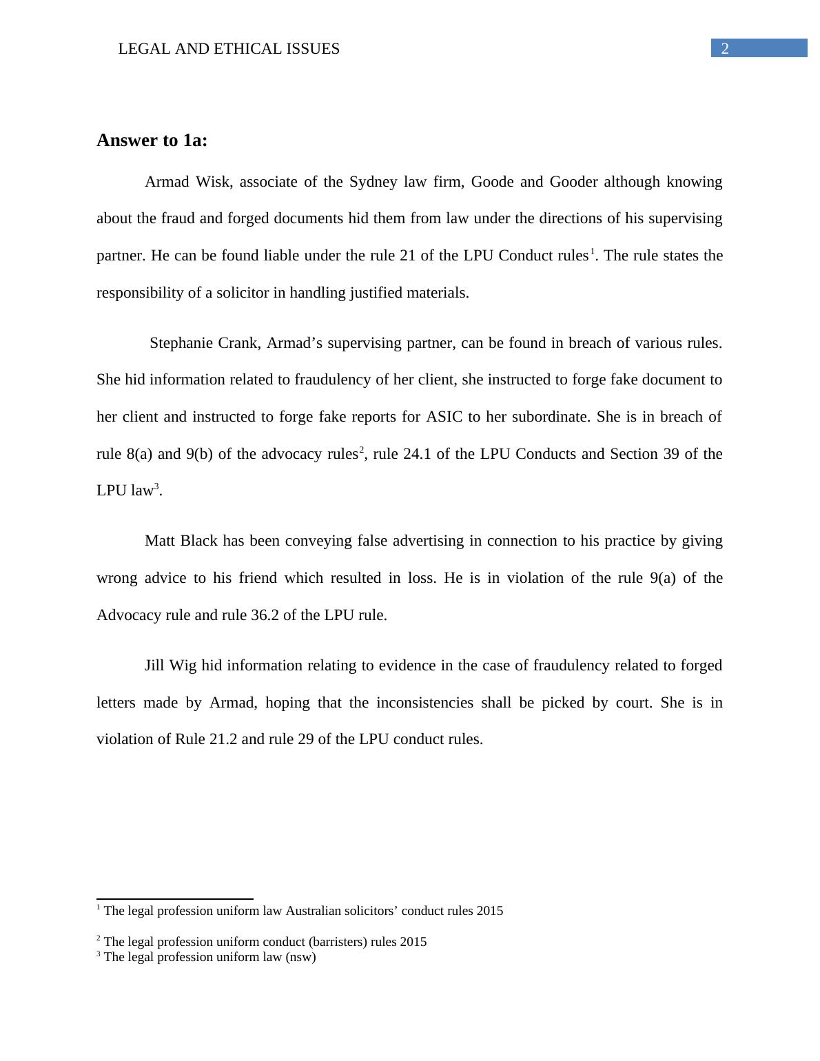 LEGAL AND ETHICAL ISSUES.