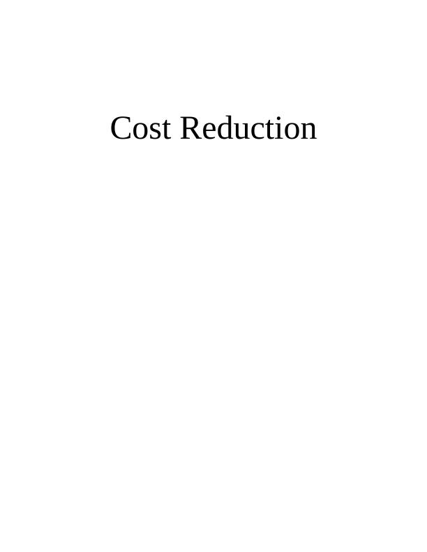 Cost Reduction Sample Assignment_1