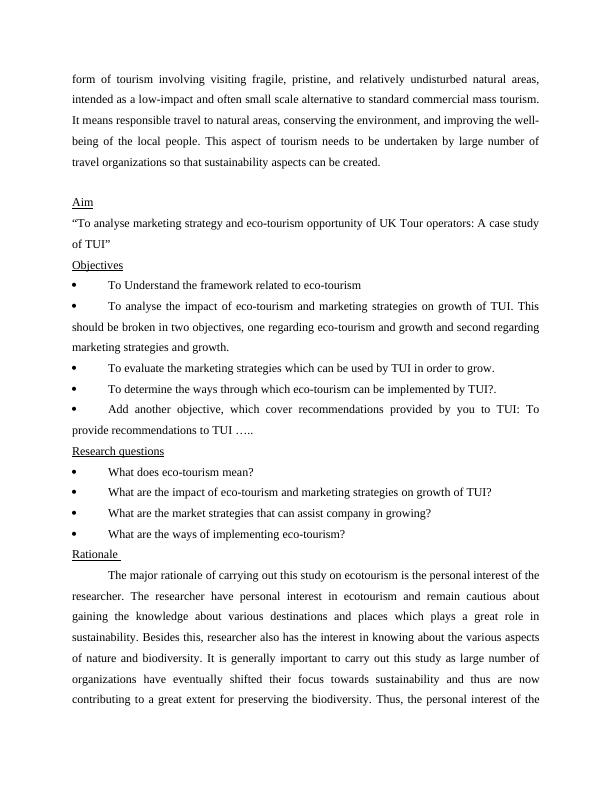 Marketing strategies and eco-tourism opportunities of tour operators: A case study of TUI (UK group)_3