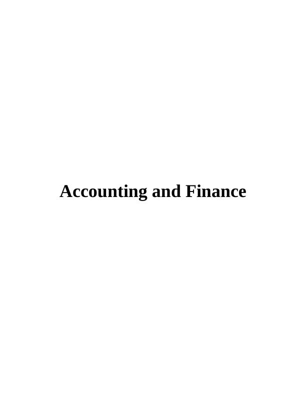 Finance and Accounting Assignment_1