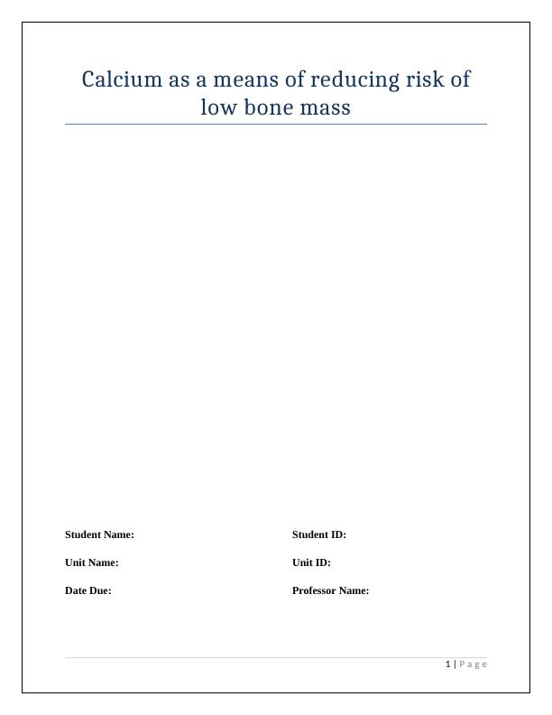 Calcium as a means of reducing risk of low bone mass in humans_1