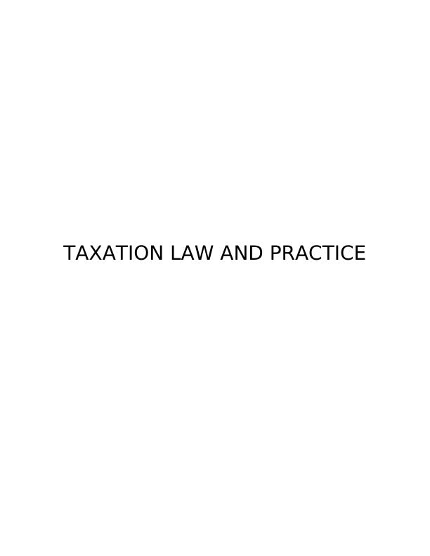Taxation Law and Practice Assignment_1