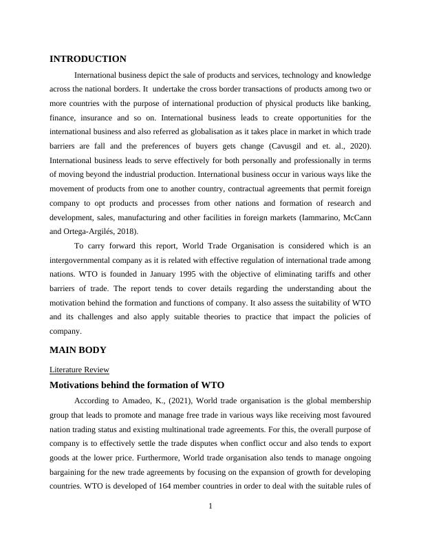 International Business: Formation, Functions, and Impact of WTO_3