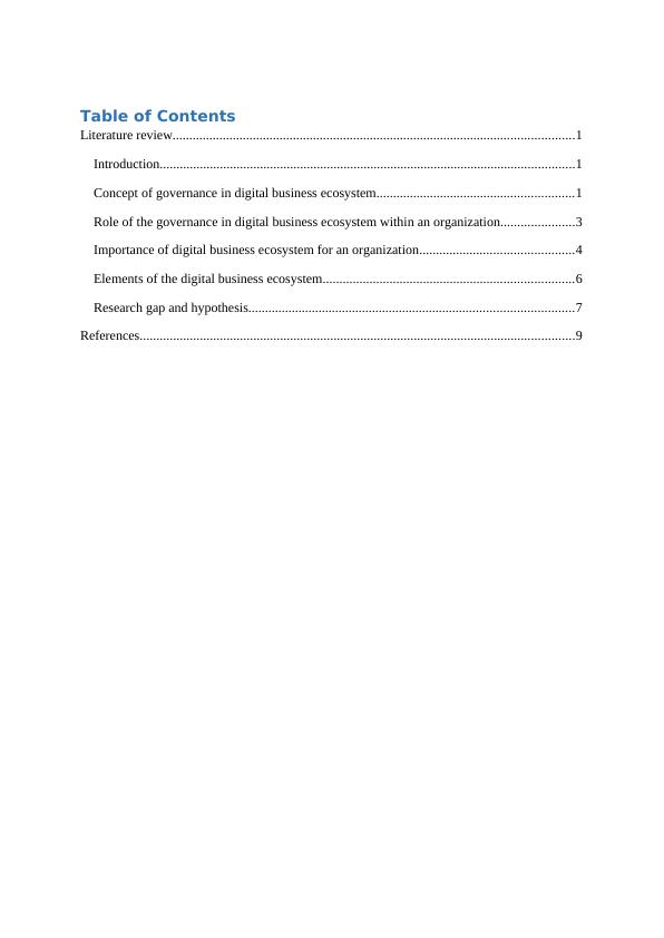 literature review business ecosystem