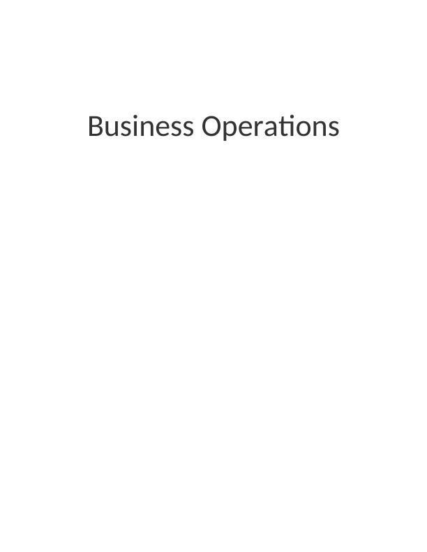 Function of Business Operations in Bentley Company_1