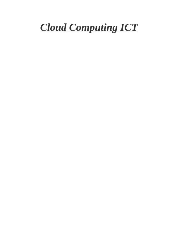 Cloud Computing ICT Assignment_1