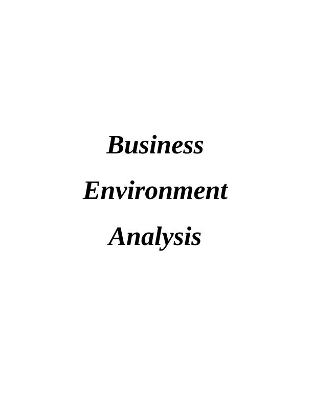 Report on Business Environment Analysis_1