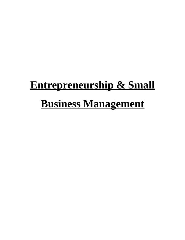 Unit 9: Entrepreneurship & Small Business  Management_1