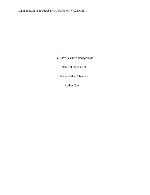ITC240 - IT Infrastructure Management - Assignment_1